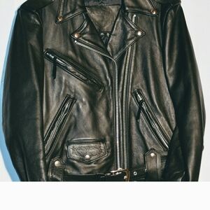 Sleek Black Leather Motorcycle Jacket